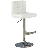 Coaster Contemporary Adjustable Chrome Bar Stool in Cream
