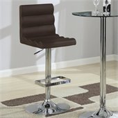 Coaster Contemporary Adjustable Brown Stool with Roll Back