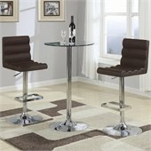 Coaster Table with Tempered Glass Top 3 Piece Pub Set