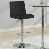 Coaster Contemporary Adjustable Black Stool with Roll Back