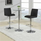 Coaster Table with Tempered Glass Top 3 Piece Pub Set