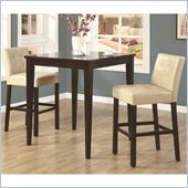 Coaster Cappuccino Square Leg Table 3 Piece Pub Set in Beige