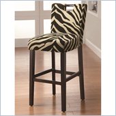 Coaster 29 Inch Cappuccino Bar Stool in Zebra Fabric
