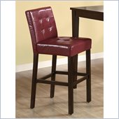 Coaster 29 Inch Cappuccino Bar Stool in Red Vinyl