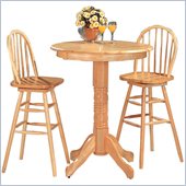 Coaster Woodlawn 3 Piece Pub set in Light Natural Wood