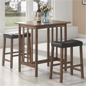Coaster 3 Piece Pub Set in Nut Brown Finish