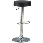 Coaster Adjustable Height Stool in Black Upholstery