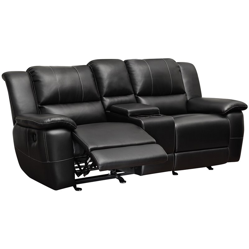 Coaster Lee Transitional Double Reclining Gliding Loveseat with Console
