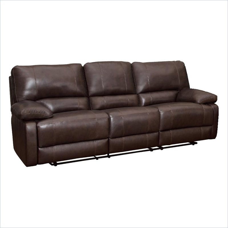 Coaster Geri Transitional Reclining Motion Sofa in Leather Match Brown