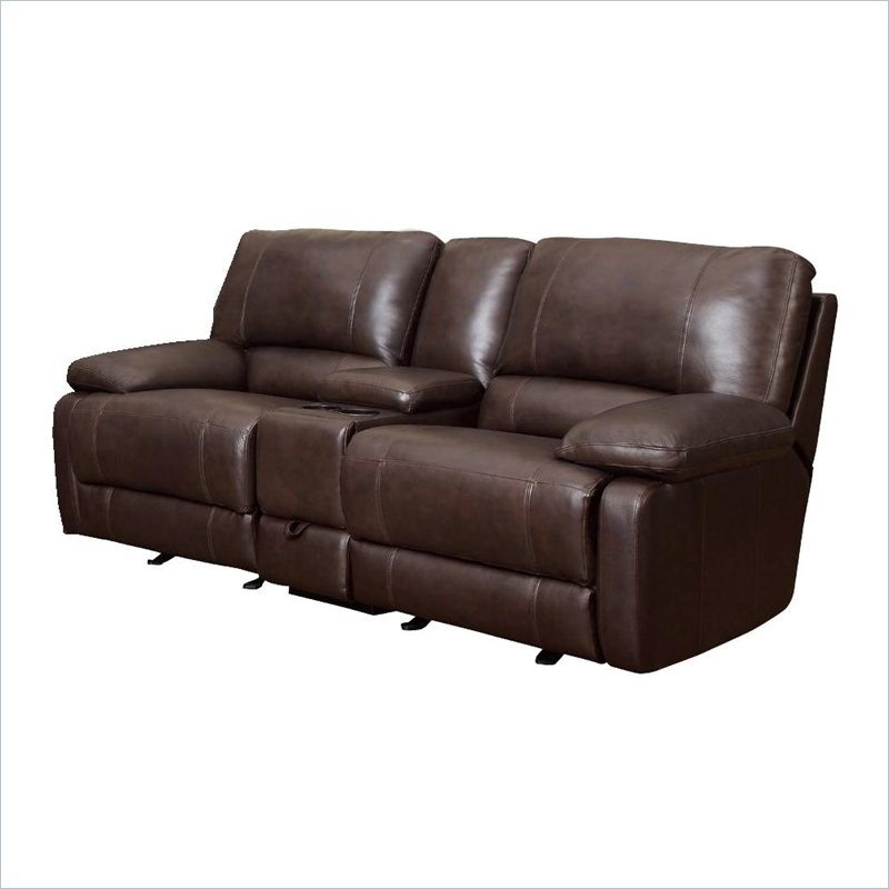 Coaster Geri Transitional Reclining Motion Loveseat in Leather Match Brown