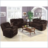 Coaster Ajay 3 Piece Sofa Set in Chocolate Velvet