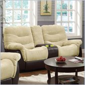 Coaster Elaina Comfortable Reclining Motion Sofa in Cream and Brown