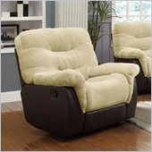 Coaster Elaina Comfortable Glider Recliner Chair  in Cream and Brown