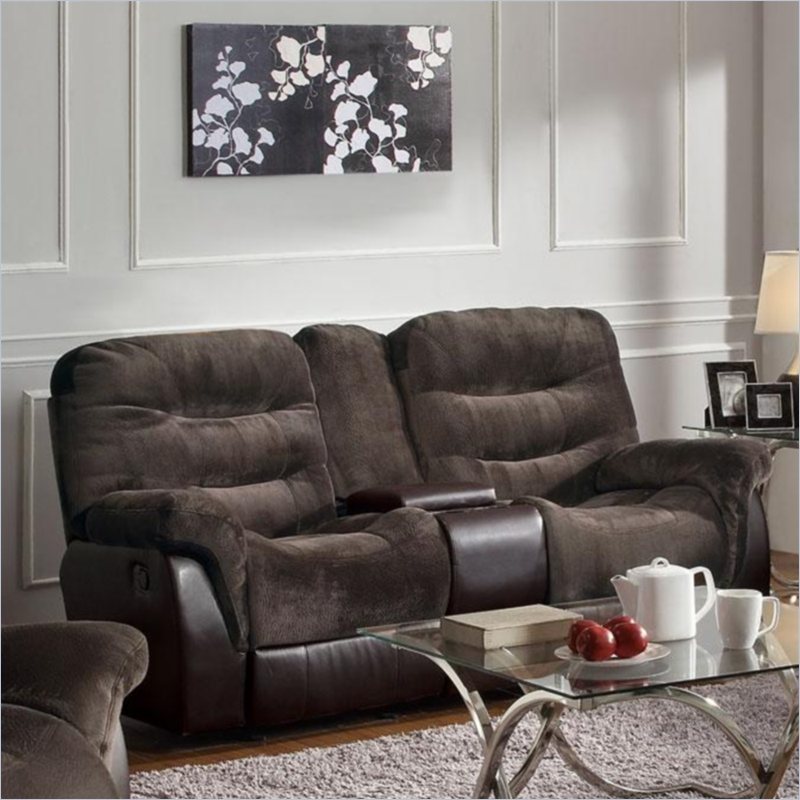 Coaster Elaina Comfortable Recliner Loveseat in Chocolate and Brown
