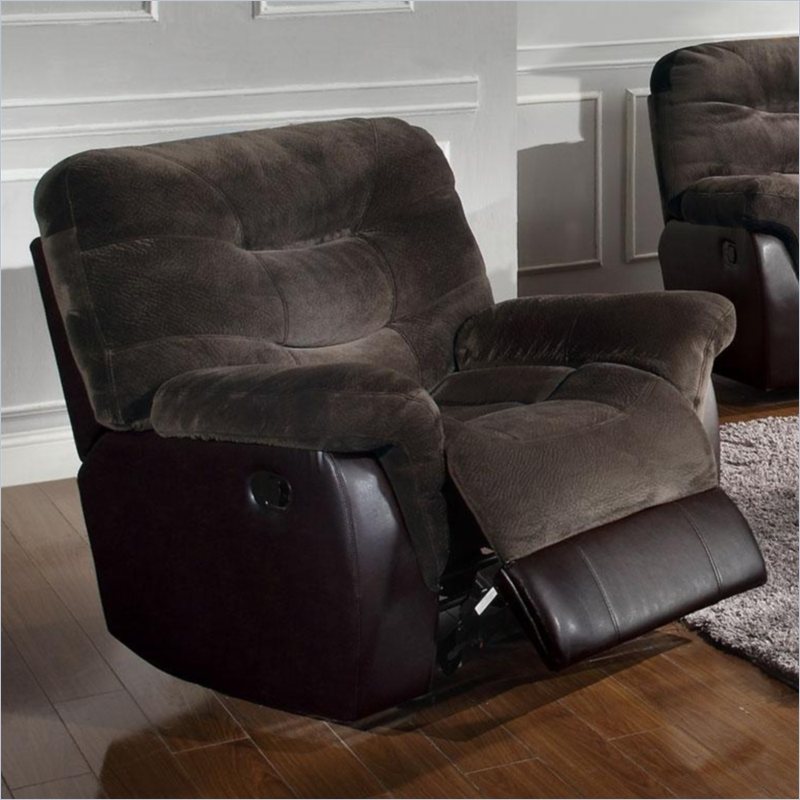 Coaster Elaina Comfortable Glider Recliner Chair in Chocolate and Brown