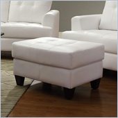 Coaster Hurley Tufted Chair Ottoman in White Leather