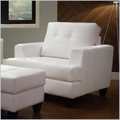 Coaster Hurley Tufted Chair in White Leather