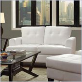 Coaster Hurley Tufted Love Seat in White Leather
