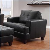 Coaster Hurley Tufted Chair in Black Leather