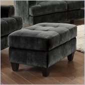 Coaster Hurley Tufted Chair Ottoman in Charcoal Velvet