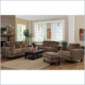 Coaster Hurley Tufted 4 Piece Sofa Set in Mocha Velvet
