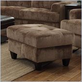 Coaster Hurley Tufted Chair Ottoman in Mocha Velvet