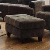 Coaster Hurley Tufted Chair Ottoman in Chocolate Velvet