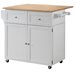 Coaster Kitchen Cart with Trash Compartment in White