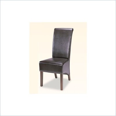 Coaster Bycast Vinyl Rolled Back Parson Dining Chair in Chocolate