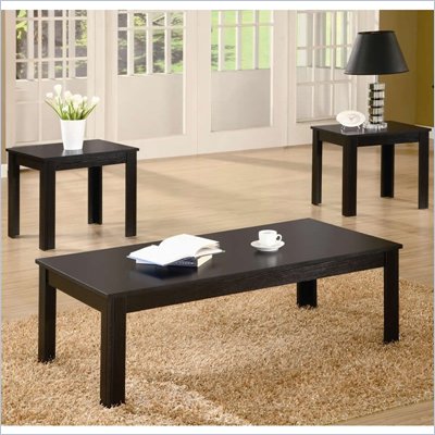 Coaster 3 Piece Occasional Table Sets Casual 3 Piece Set in Black