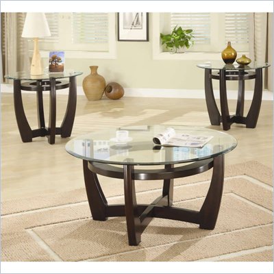 Coaster 3 Piece Occasional Table Sets Contemporary Set w/ Glass Tops