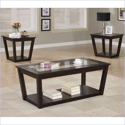 Coaster 3 Piece Occasional Table Sets Contemporary Set with Glass Tops