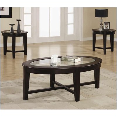 Coaster 3 Piece Occasional Table Sets Table Set w/ Tempered Glass