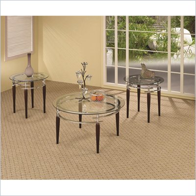 Coaster 3-Piece Contemporary Glass Top Occasional Table Set