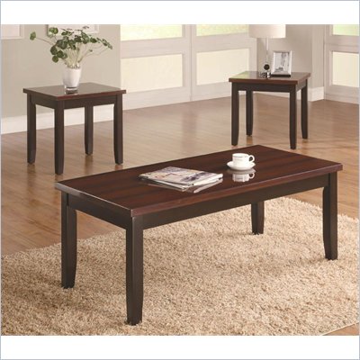 Coaster 3-Piece Faux Rosewood Coffee and End Table