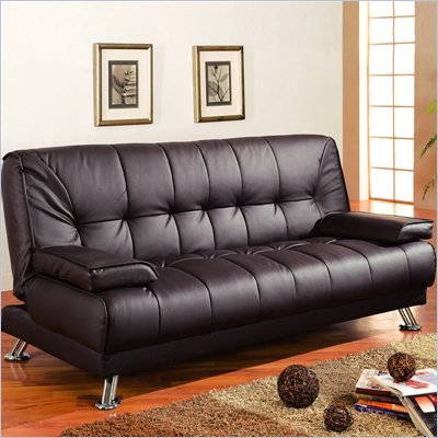 Coaster Furniture Brown Vinyl Match Convertible Sofa 