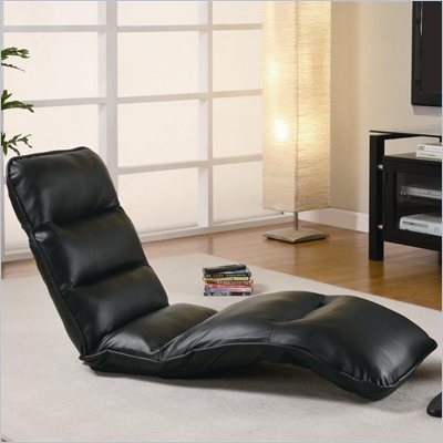 Coaster Convertible Gaming Lounge Chair in Black Faux Leather