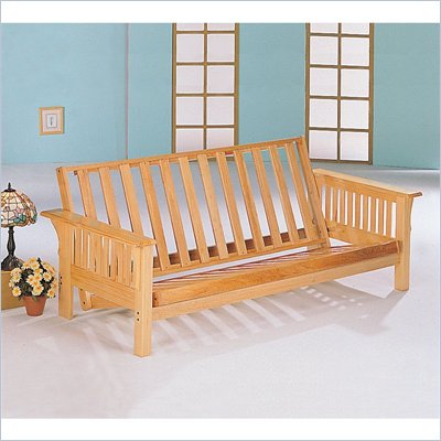 Coaster Full Size Futon Frame in Natural Finish