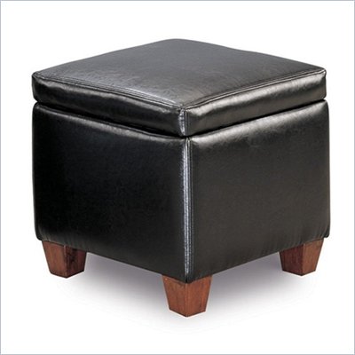 Coaster Accent Cube Black Vinyl Foot Stool