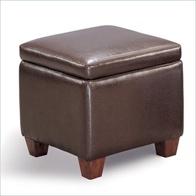 Coaster Accent Cube Dark Brown Vinyl Foot Stool