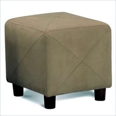 Coaster Contemporary Green Microfiber Cube Ottoman