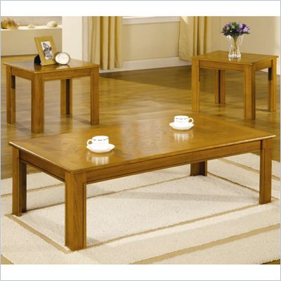 Coaster 3 Piece Natural Oak Occasional Table Set