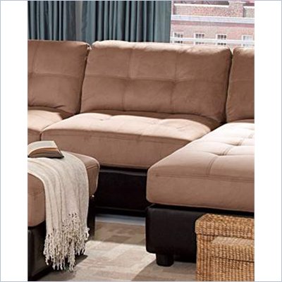Coaster Tufted Microfiber Armless Chair in Brown