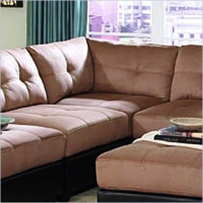 Coaster Tufted Microfiber Corner Chair in Brown