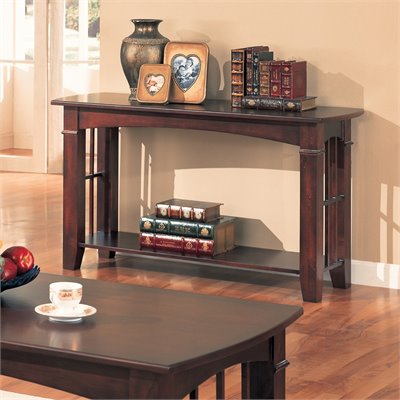 Coaster Abernathy Sofa Table with Shelf in Cherry