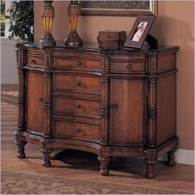 Coaster Accent Cabinets Bombe Chest with Six Drawers in Reddish Brown