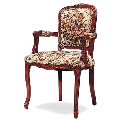 Coaster Accent Seating Floral Upholstered Arm Chair with Exposed Wood Arms in Floral Fabric