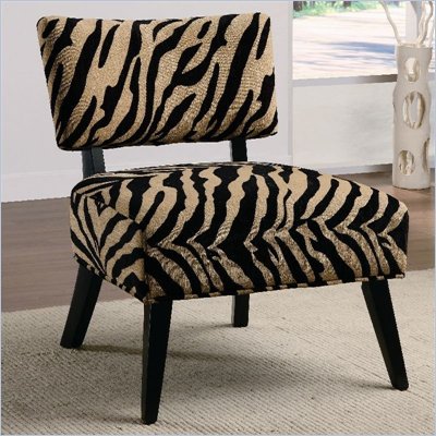 Coaster Accent Seating Upholstered Accent Side Chair in Zebra Print