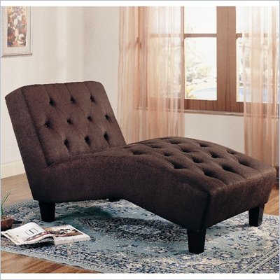 Coaster Accent Seating Brown Microfiber Chaise in Milk Chocolate