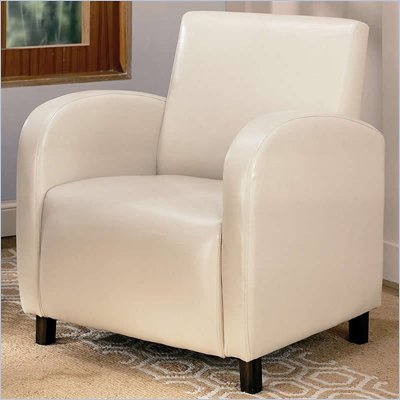 Coaster Accent Seating Vinyl Upholstered Arm Chair in Cream